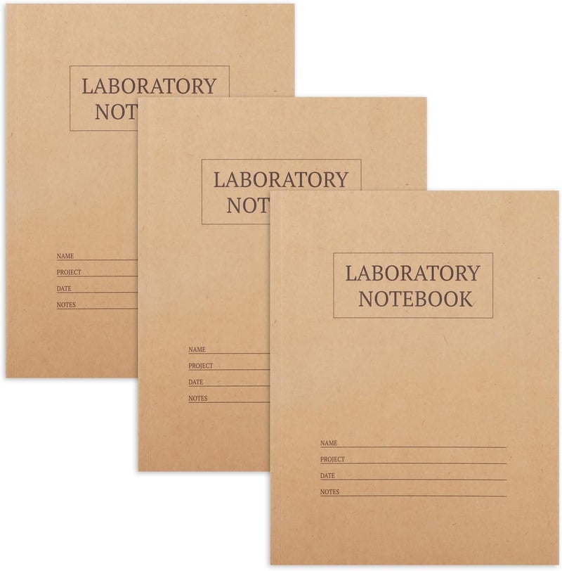 suituts 3 Pack Carbonless Chemistry Lab Notebook, 8.5X11 Inch Student Lab notebook with Duplicate/Numbered/Grid Pages, 25 Sets of Pages, Total 75 Sets (Kraft) - Image 1